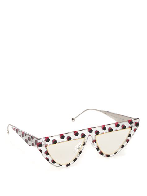 fendi polka dot sunglasses|Fendi Defender Polka Dot Sunglasses In Silver .